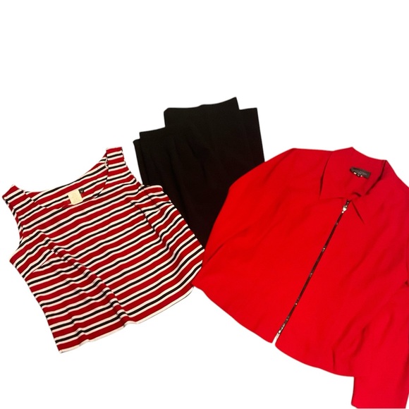 Miss Dorby Womens Red Jacket Tank top Black 5th East Short Pants 12 Set - Picture 2 of 11